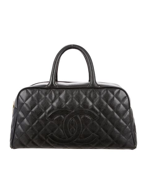 chanel caviar bowling bag with tassel on side|Chanel Caviar Timeless Bowling Bag .